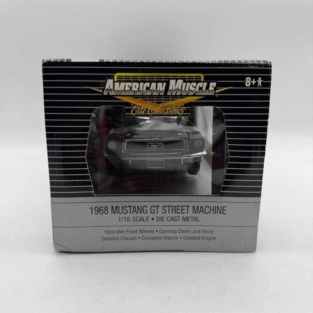 Ertl 39003 American Muscle Street Machine 1/18 Black 1968 Mustang GT DieCast Car